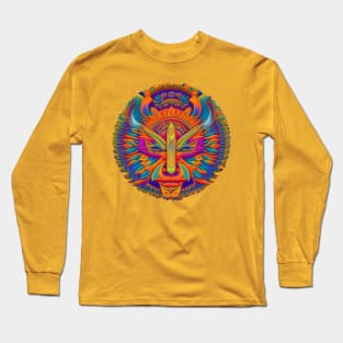 New World Gods (32) - Mesoamerican Inspired Psychedelic Art Long Sleeve T-Shirt